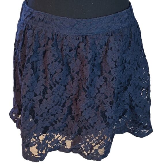 Hollister Navy Blue Lace Mini Skirt Small - Picture 5 of 5